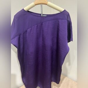 Vince Camuto Purple Short Sleeved top - Sheer design on shoulder and sleeve area